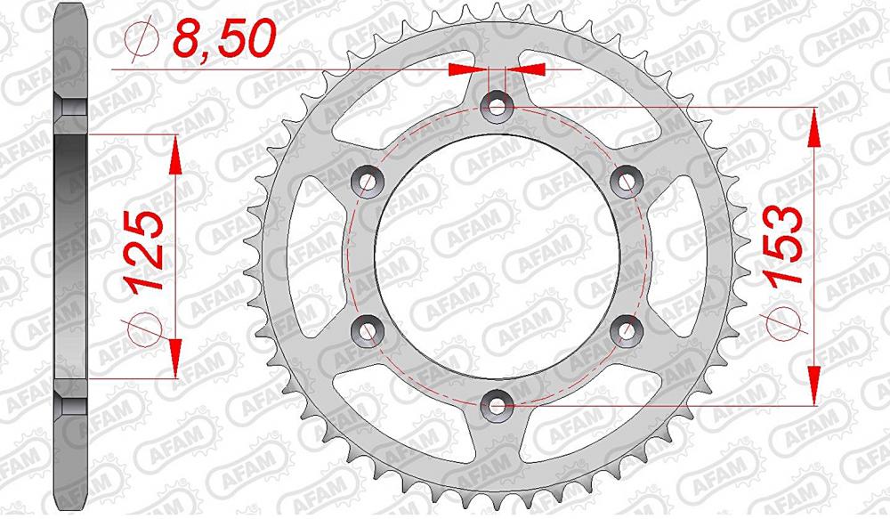 afam_kettenrad_hinten_10212 AFAM Kettensatz Stahl 520 MX4-G 13x48 - Honda CRF 450 R 2009-16