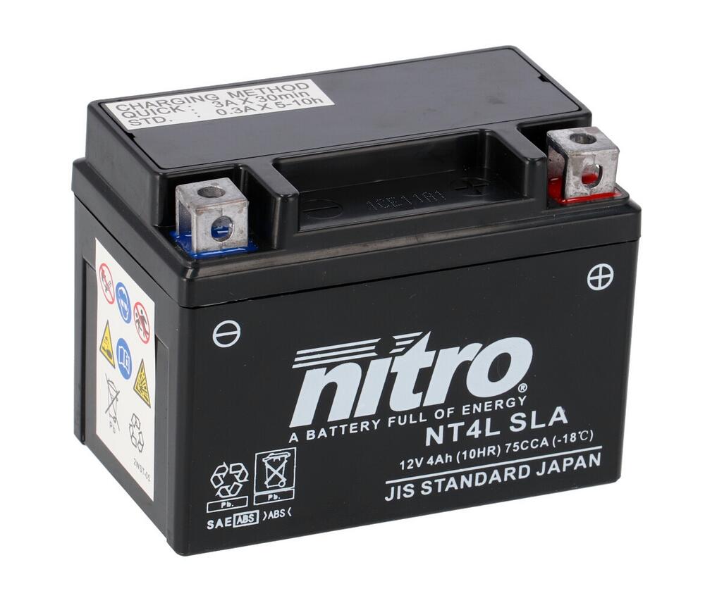 NT4L-SLA Nitro NT4L SLA GEL AGM Batterie 12V 4AH - Einbaufertig (YTC4L-BS YB4L-B YT4L-BS)