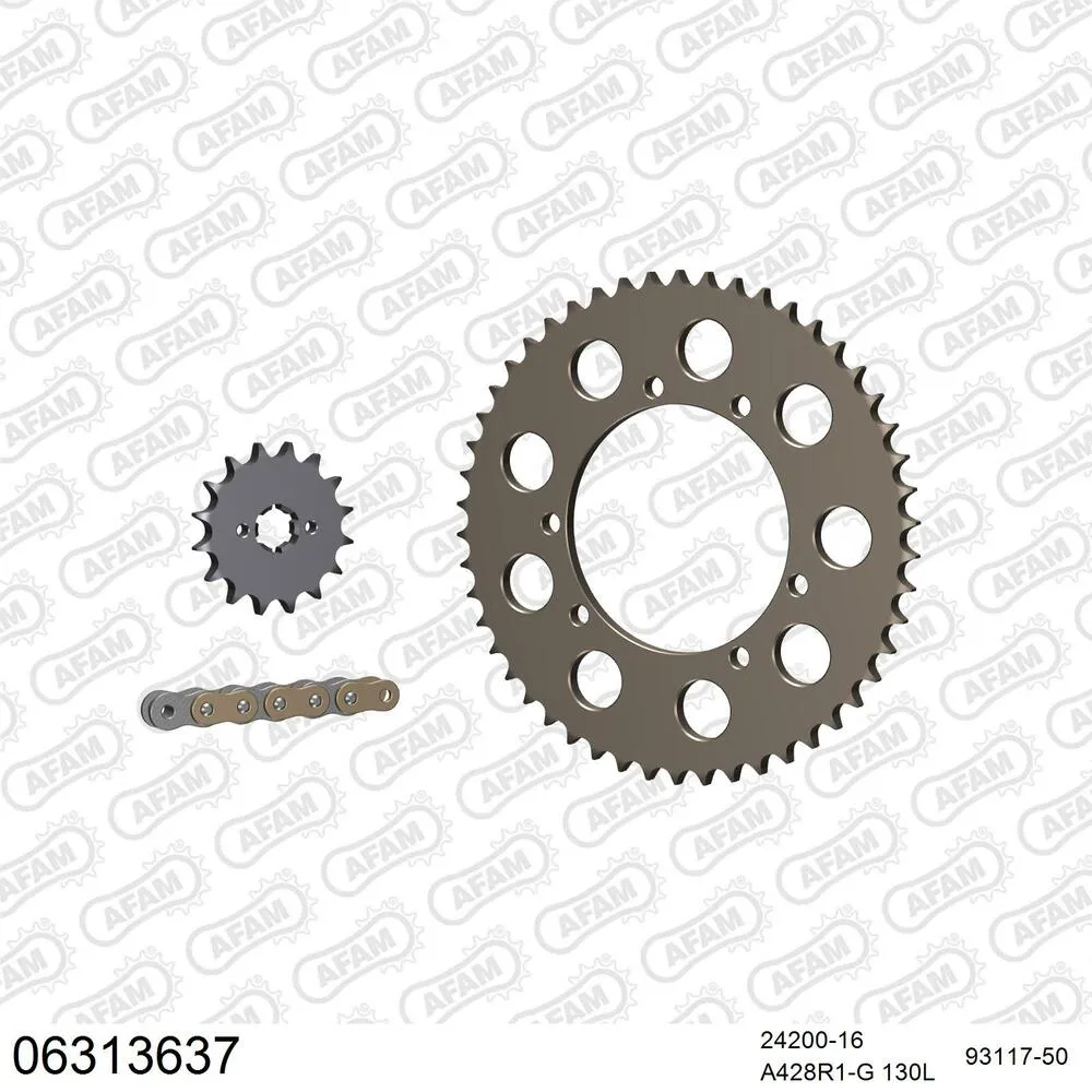 AFAM Kettensatz Aluminium 428 R1-G 16x50 - C H Racing WSM 125 Motard 2005-05 - 06313637