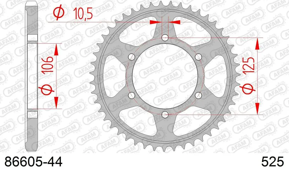 AFAM Kettensatz Stahl 525 XSR2-G 16x44 - Triumph Scrambler 1200 XC 2019-23 - 08695101