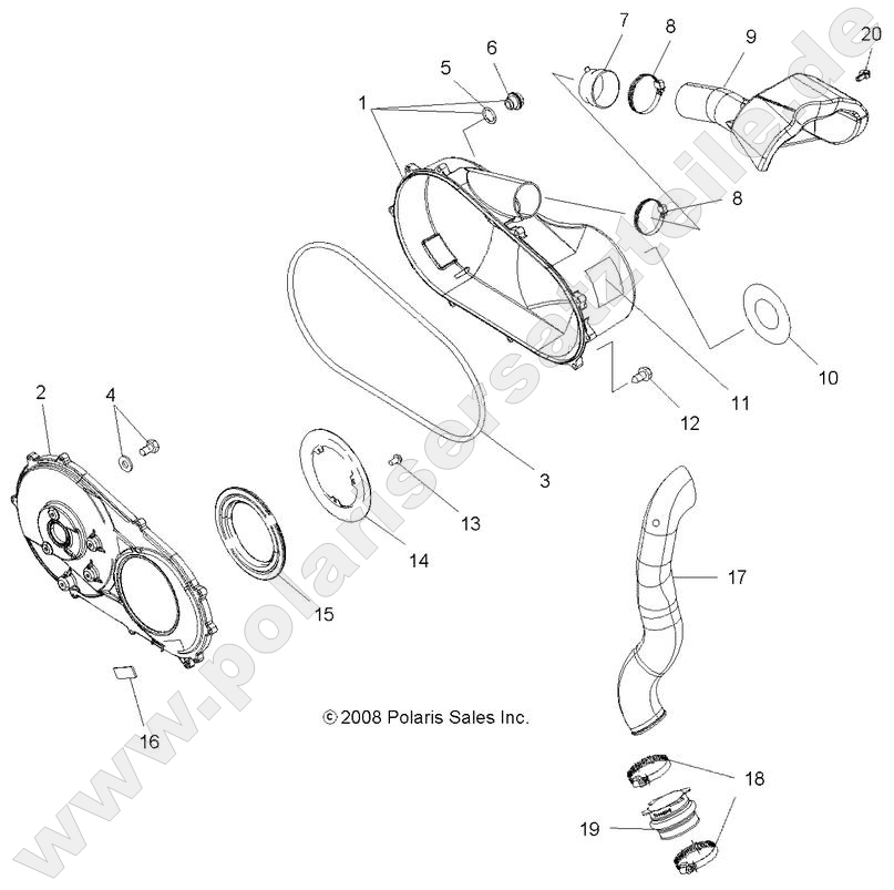BODY, CLUTCH COVER and DUCTING