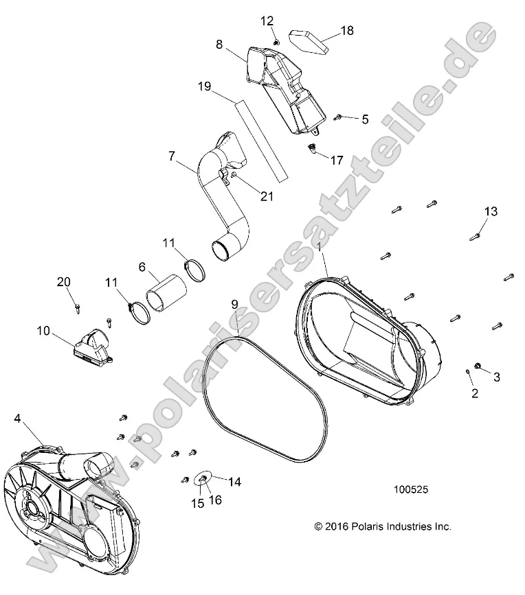 Drive Train, Clutch Cover and Ducting