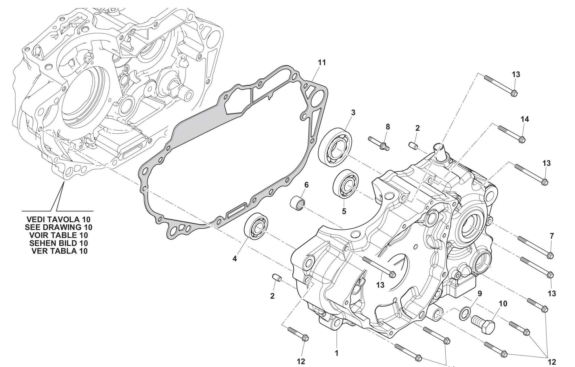 Motorgehäuse links Motorgehäuse links