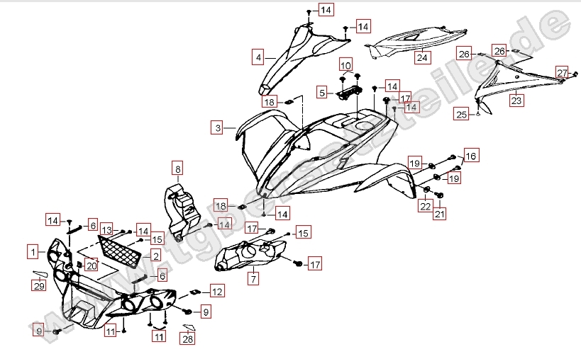 Frontverkleidung - Tankabdeckung