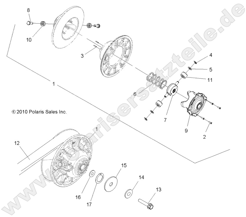 DRIVE TRAIN, SECONDARY CLUTCH DRIVE TRAIN, SECONDARY CLUTCH