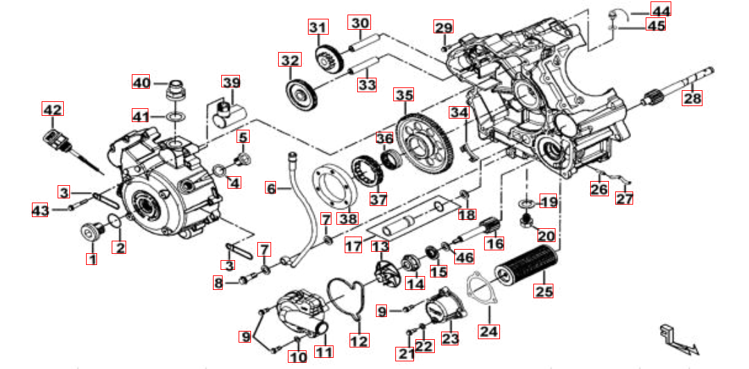 Motorgehäuse rechts