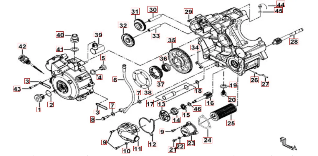 Motorgehäuse rechts Motorgehäuse rechts