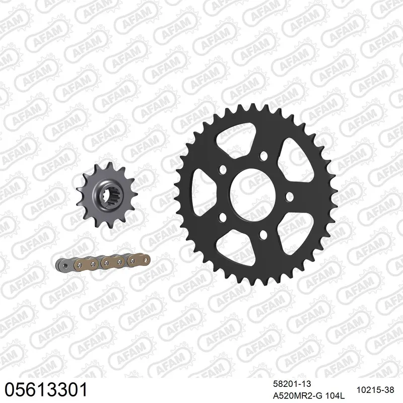 AFAM Kettensatz Stahl 520 MR2-G 13x38 - Gilera 125 MX1 1988-92 - 05613301