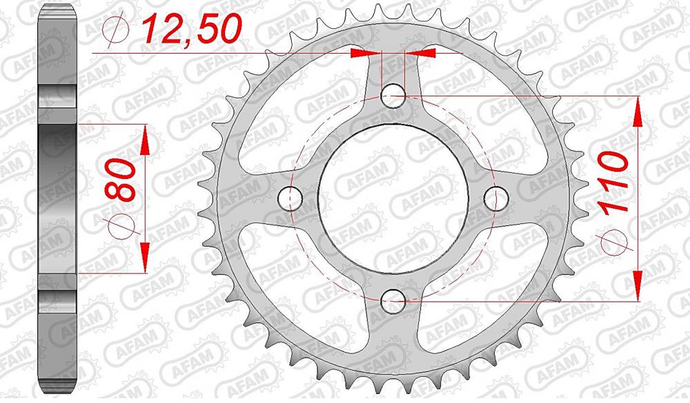 afam_kettenrad_hinten_10603 AFAM Kettensatz Stahl 530 XRR2 18x48 - Honda CB 750 K 1969-77