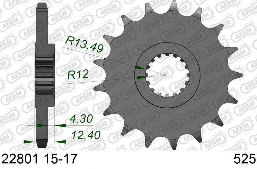 AFAM_Racing_Ritzel_Kettenrad_vorne___525___22801 AFAM Ritzel / Kettenrad vorne - 525 - 22801