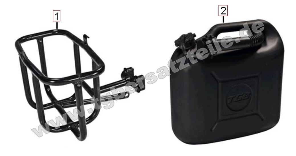 Benzinkanister und Halter