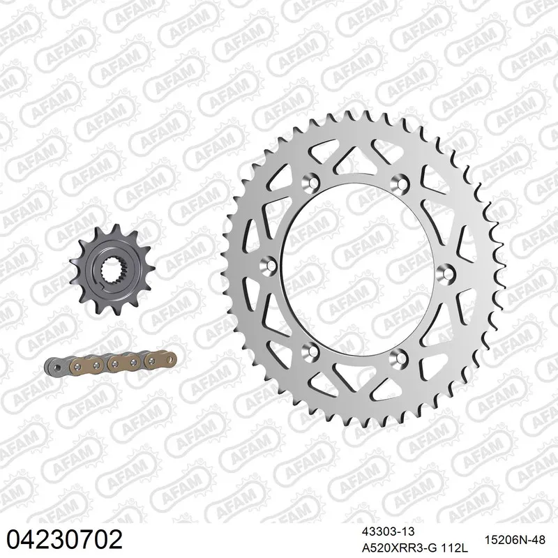 AFAM Kettensatz Aluminium 520 XRR3-G 13x48 - Sherco SE 300 i-F Enduro 2012 - 04230702