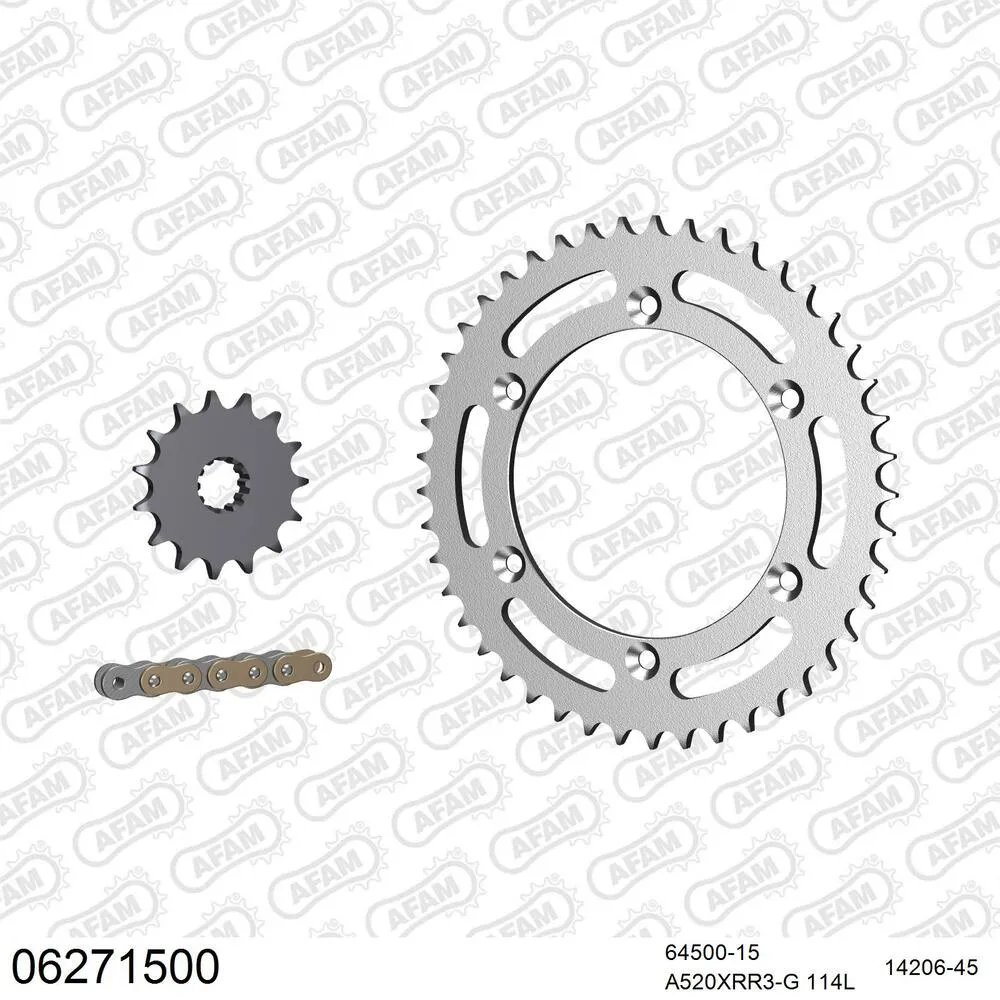 AFAM Kettensatz Stahl 520 XRR3-G 15x45 - Husqvarna TE 610 E 1999-04 - 06271500