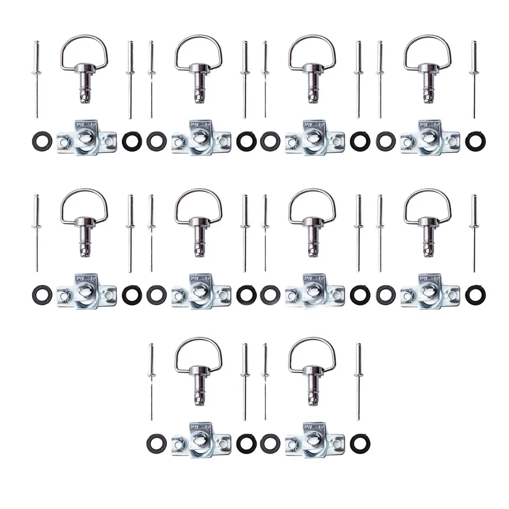 TMP Racing Verkleidung Bügel Schnellverschluss Set 17mm silber zum Nieten - 10 Stück