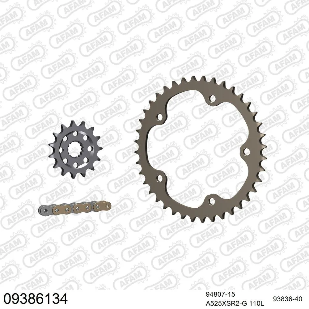 09386134 AFAM Kettensatz Aluminium 525 XSR2-G 15x40 - Mv Agusta Brutale 920 2010-12 - 09386134