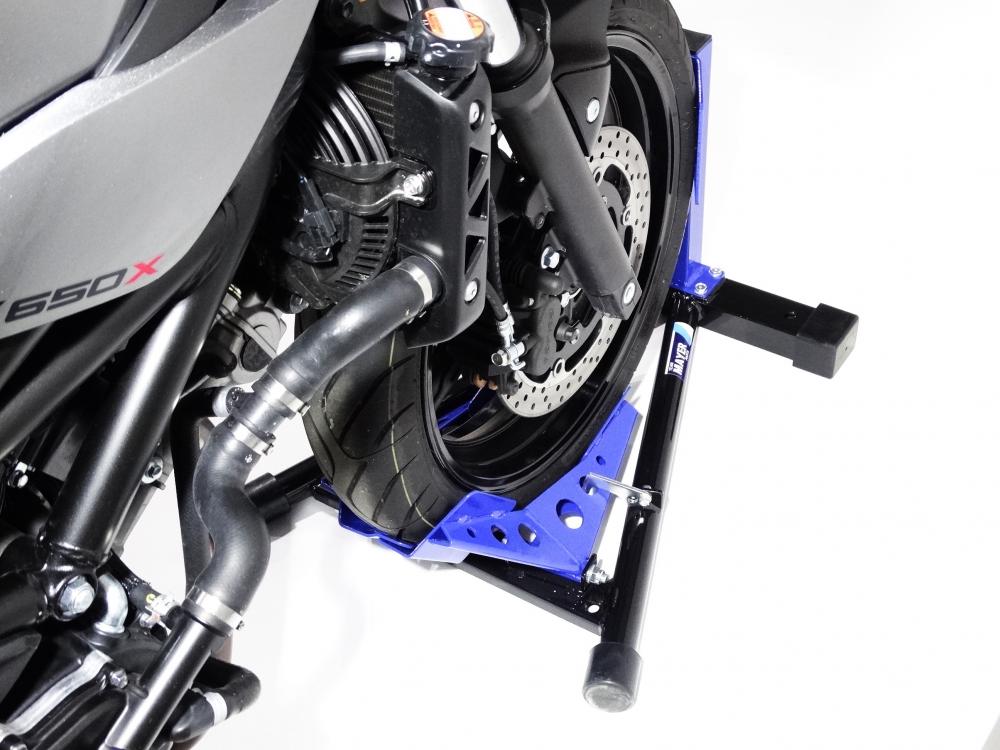TMP Motorrad Vorderrad Transportständer Wippe 13" - 19" schwarz/blau