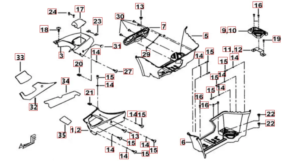 Fusstütze-Tankabdeckung