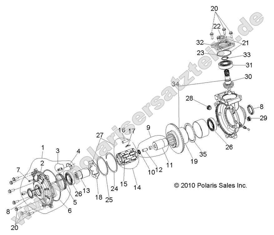 Drive Train, Front Gearcase internals