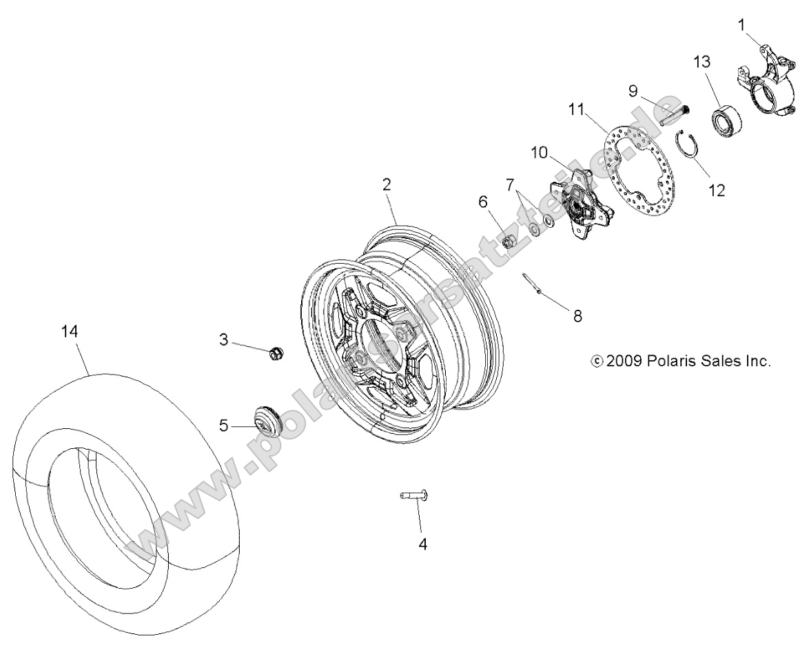 Wheels, Front and Hub (49ATVWHEELFRT10SPXP550) Wheels, Front and Hub (49ATVWHEELFRT10SPXP550)