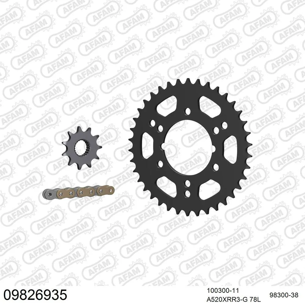 09826935 AFAM Kettensatz Stahl 520 XRR3-G 11x38 - Polaris 250 Trail Blazer 2000-01 - 09826935