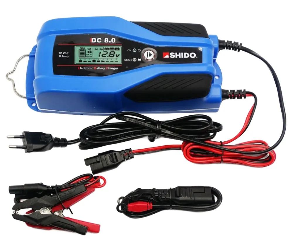 Shido DC8.0 Batterie Ladegerät 12V 2A / 8A für AGM + Lithium Batterie Shido DC8.0 Batterie Ladegerät 12V 2A / 8A für AGM + Lithium Batterie