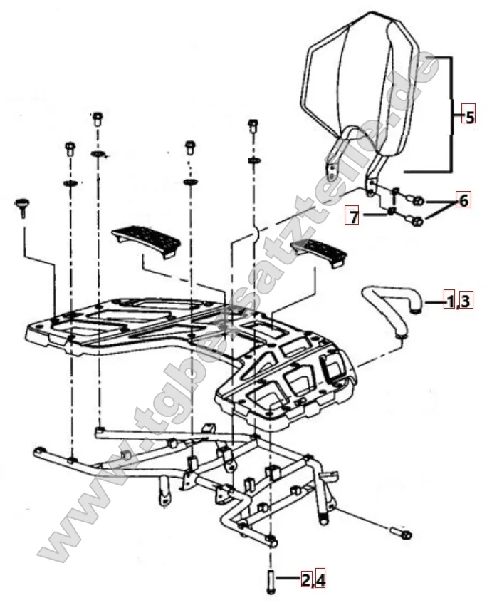 Rückenlehne - Soziushaltegriffe