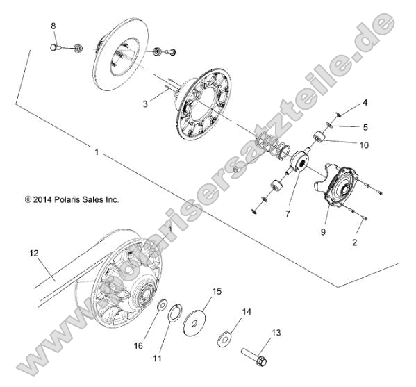 Drive Train, Secondary Clutch Drive Train, Secondary Clutch