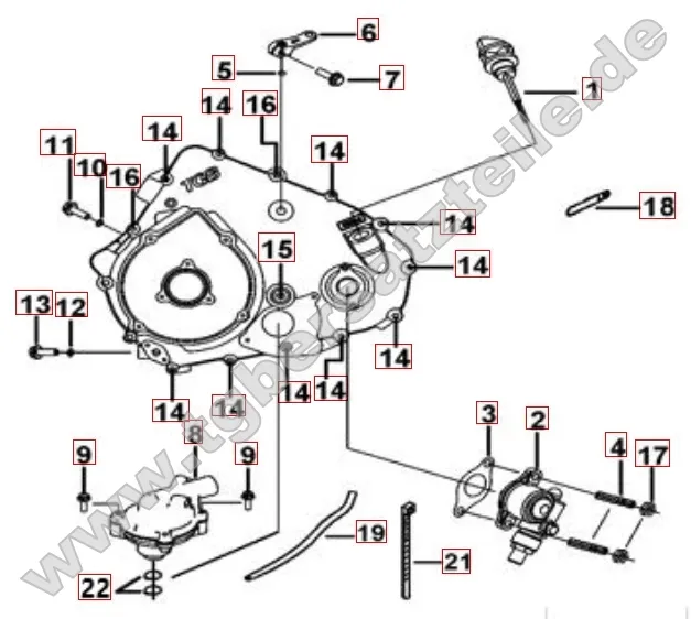 Motorgehäuseabdeckung 2 Motorgehäuseabdeckung 2