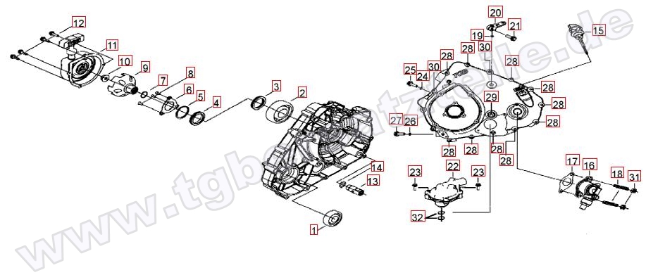 Wasserpumpe-Handstartereingriffsrad-Tachoantrieb