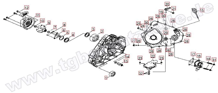 Wasserpumpe-Handstartereingriffsrad-Tachoantrieb Wasserpumpe-Handstartereingriffsrad-Tachoantrieb