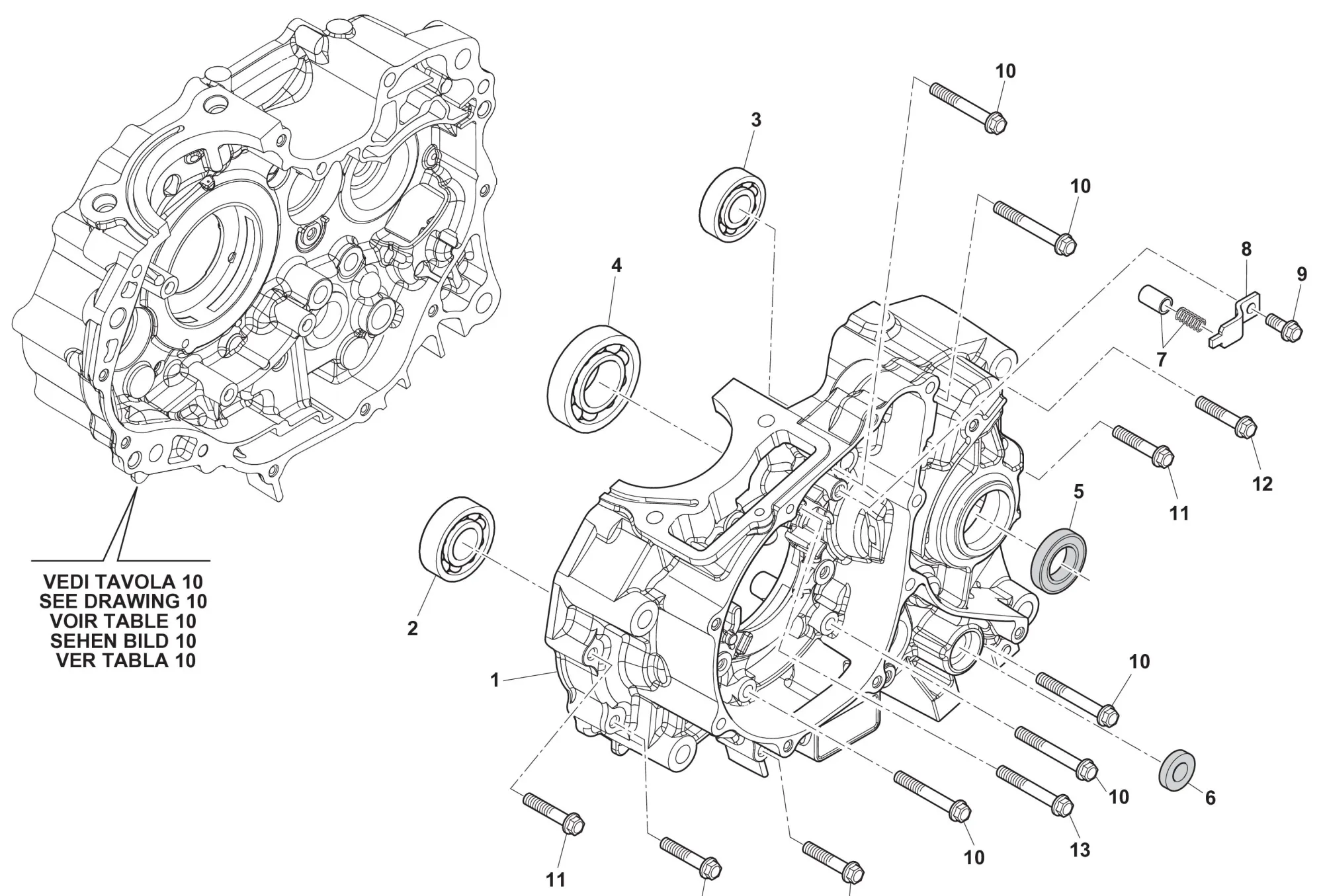 Motorgehäuse links Motorgehäuse links
