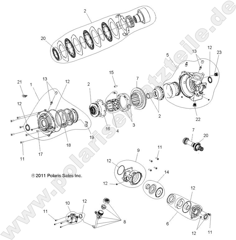DRIVE TRAIN, FRONT GEARCASE INTERNALS DRIVE TRAIN, FRONT GEARCASE INTERNALS
