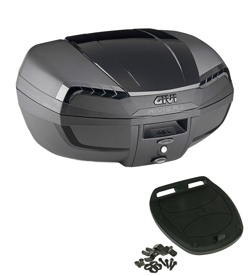 Givi Monolock Topcase E46 NB Riviera Black Edition - 46 Liter - schwarz - inkl. Montagekit Givi Monolock Topcase E46 NB Riviera Black Edition - 46 Liter - schwarz - inkl. Montagekit