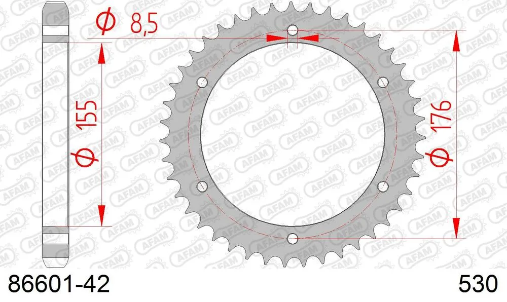 AFAM Kettensatz Stahl 530 XSR2-G 18x42 - Triumph Daytona 955 i 1999-10 - KIT107891