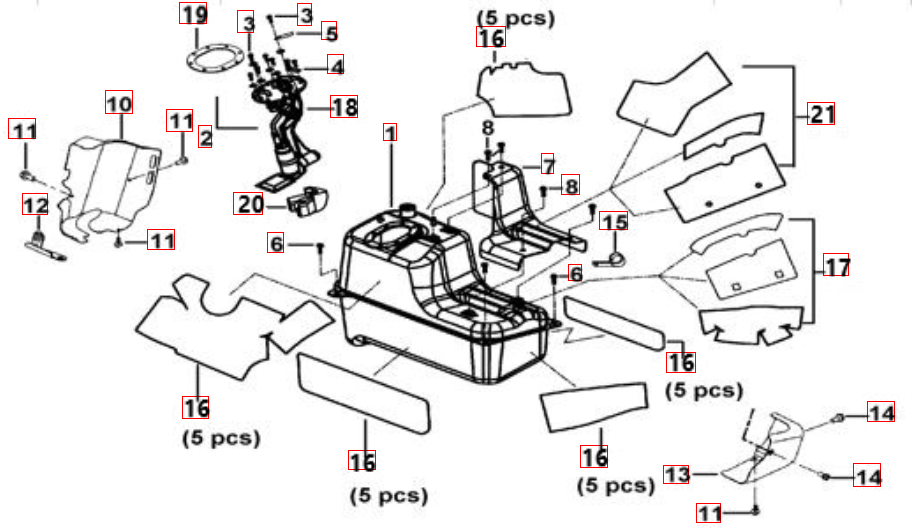 Hitzeschutz f. Kraftstofftanktank
