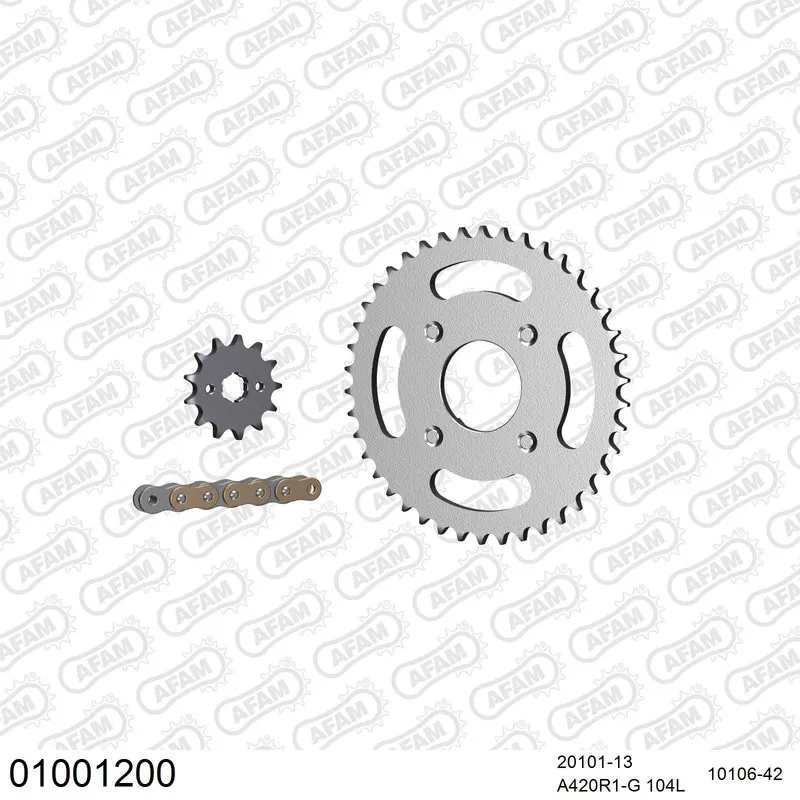 AFAM Kettensatz Stahl 420 R1-G 13x42 - Honda CB 50 J 1977-81 - 01001200