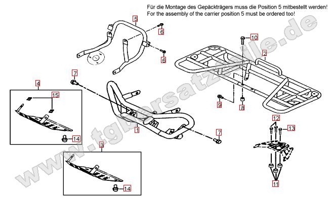 Stoßstange vorne-Gepäckträger hinten