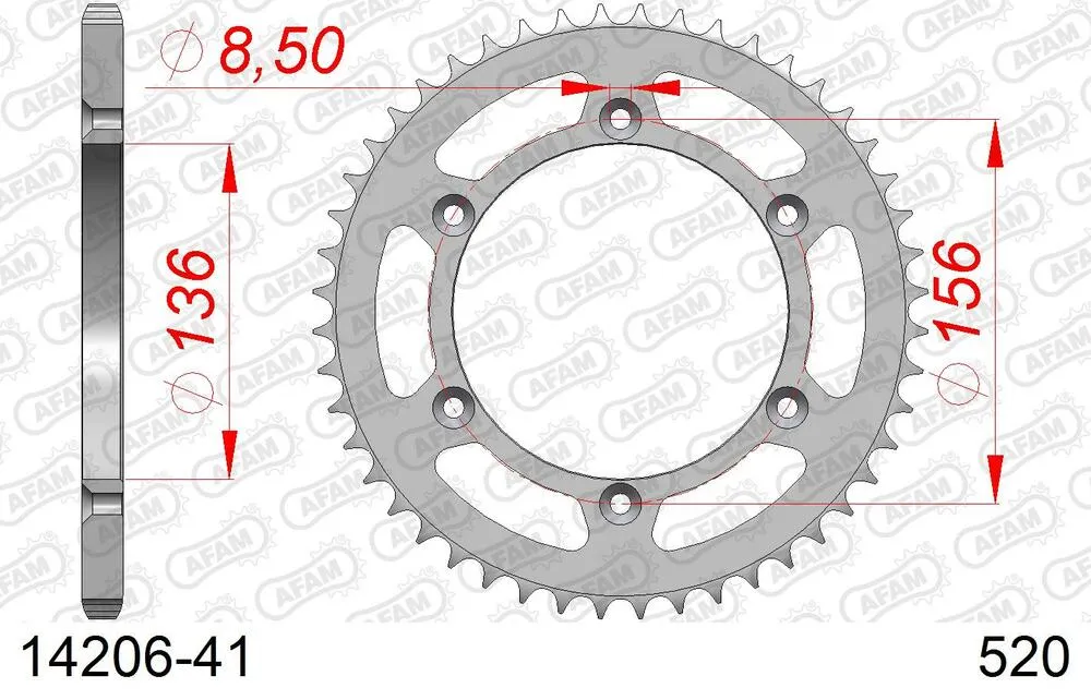 14206-41 AFAM Kettensatz Stahl 520 XRR3-G 15x41 - Suzuki DR 350 SE 1994-95 - 01435503