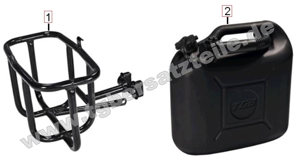 Benzinkanister und Halter