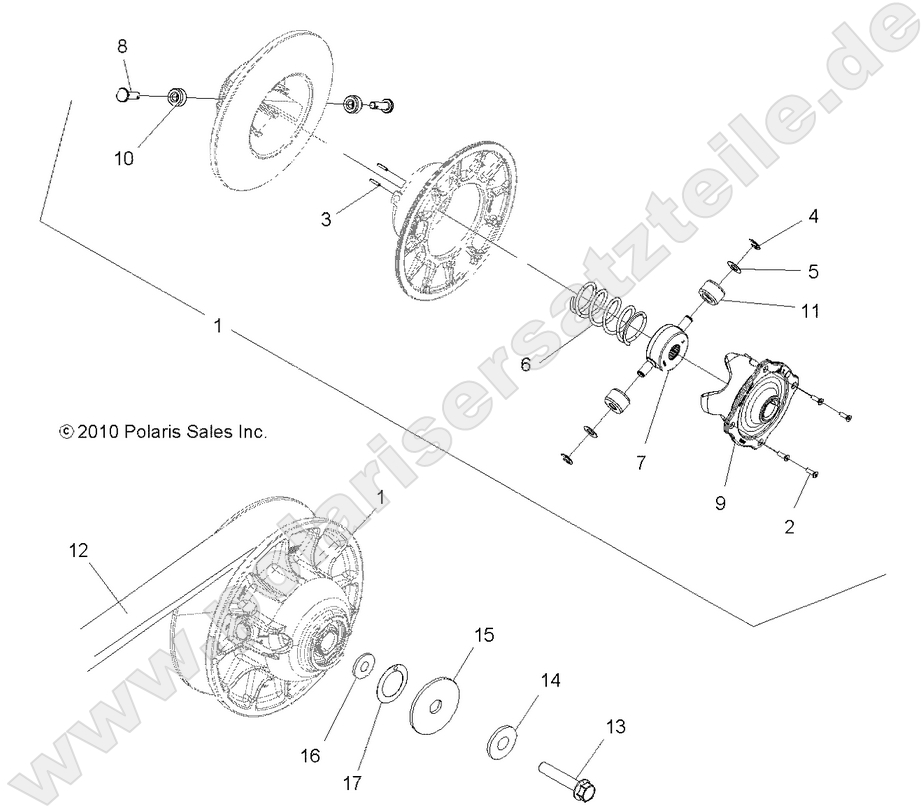 DRIVE TRAIN, SECONDARY CLUTCH DRIVE TRAIN, SECONDARY CLUTCH