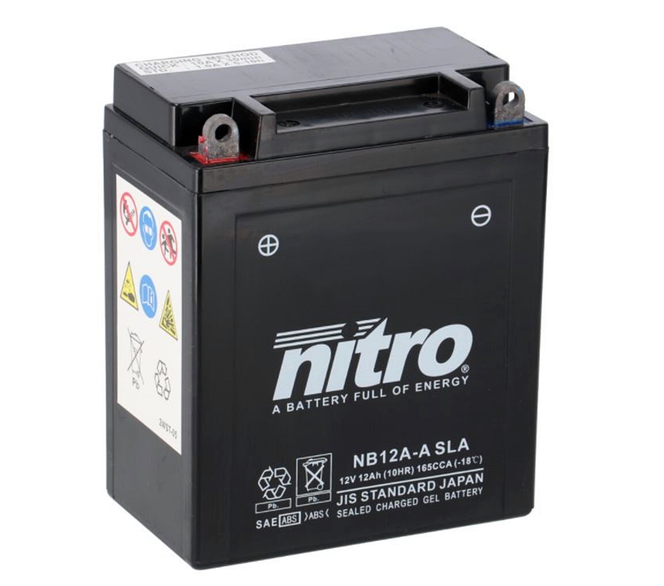 Nitro_NB12A_A_YB12A_A_SLA_GEL_AGM_Batterie_12V_12AH___Einbaufertig Nitro NB12A-A / YB12A-A SLA GEL AGM Batterie 12V 12AH - Einbaufertig (CB12A-A)