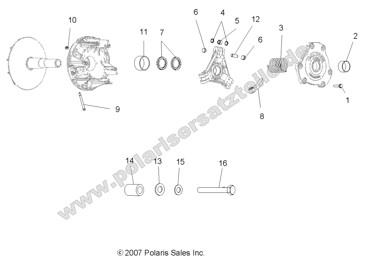 Drive Train, Primary Clutch (49ATVCLUTCH08SP500) Drive Train, Primary Clutch (49ATVCLUTCH08SP500)