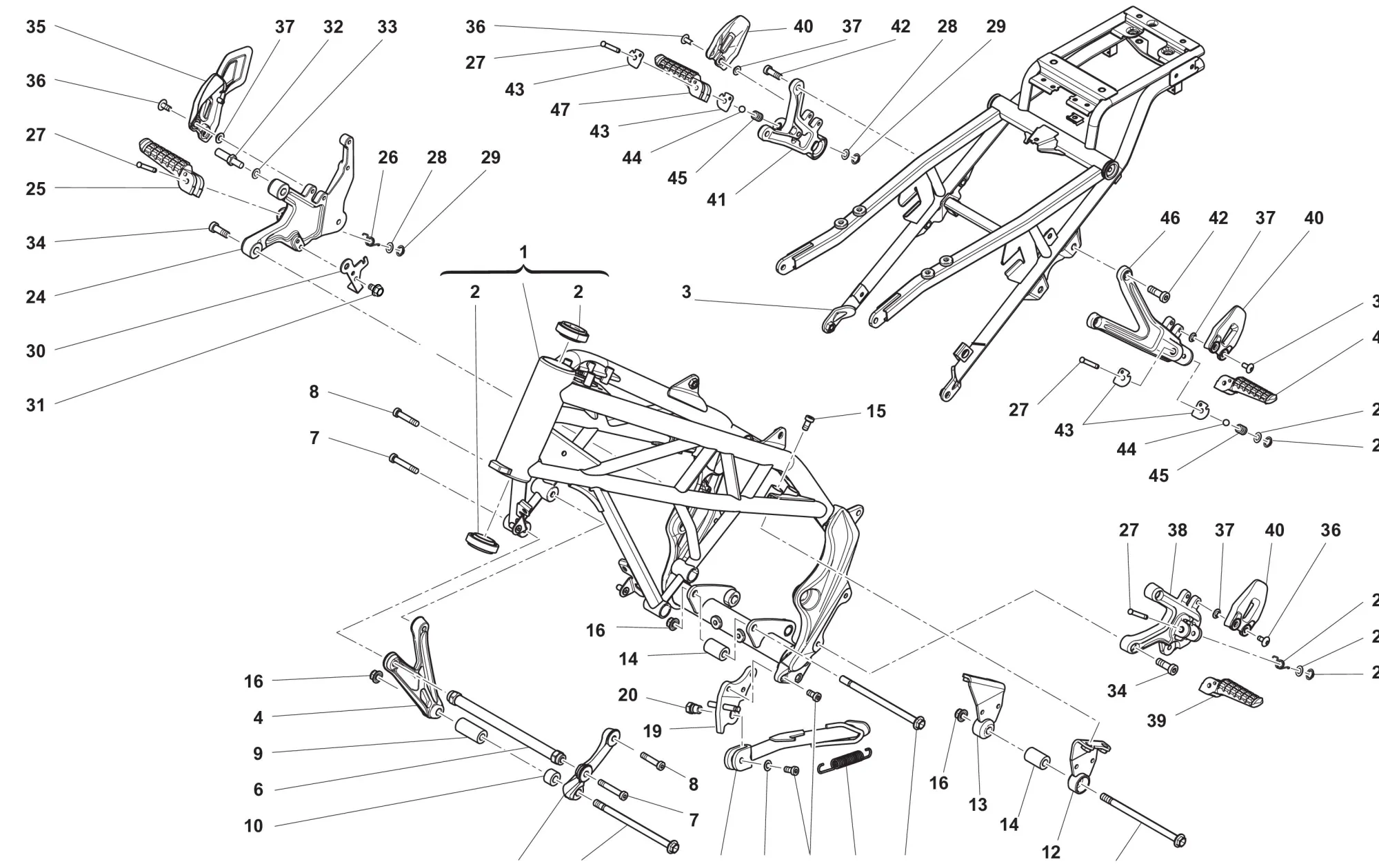 Rahmen / Fußrasten Rahmen / Fußrasten