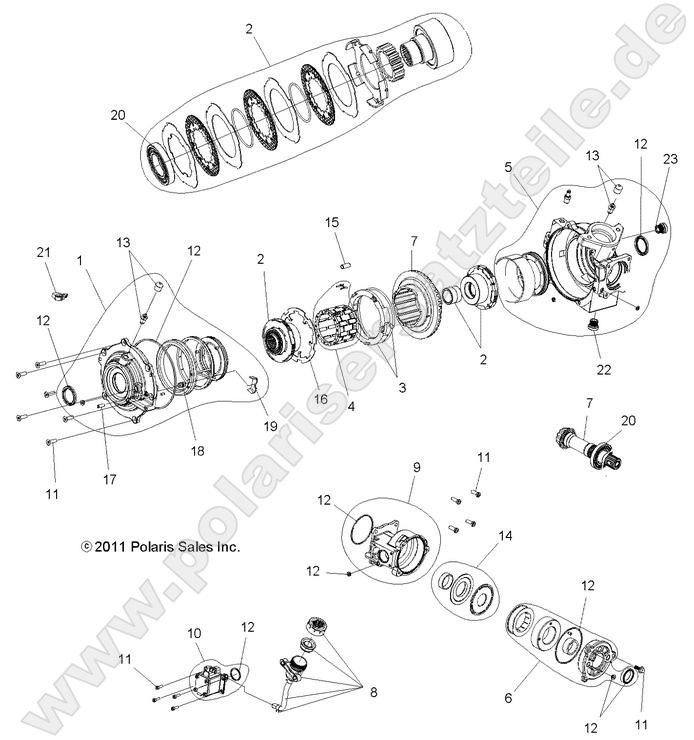 DRIVE TRAIN, FRONT GEARCASE INTERNALS DRIVE TRAIN, FRONT GEARCASE INTERNALS