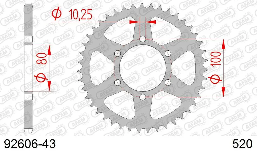 92606-43 AFAM Kettensatz Stahl 520 XSR-G 16x43 - Laverda 750 Ghost Strike 1998-01 - KIT106471