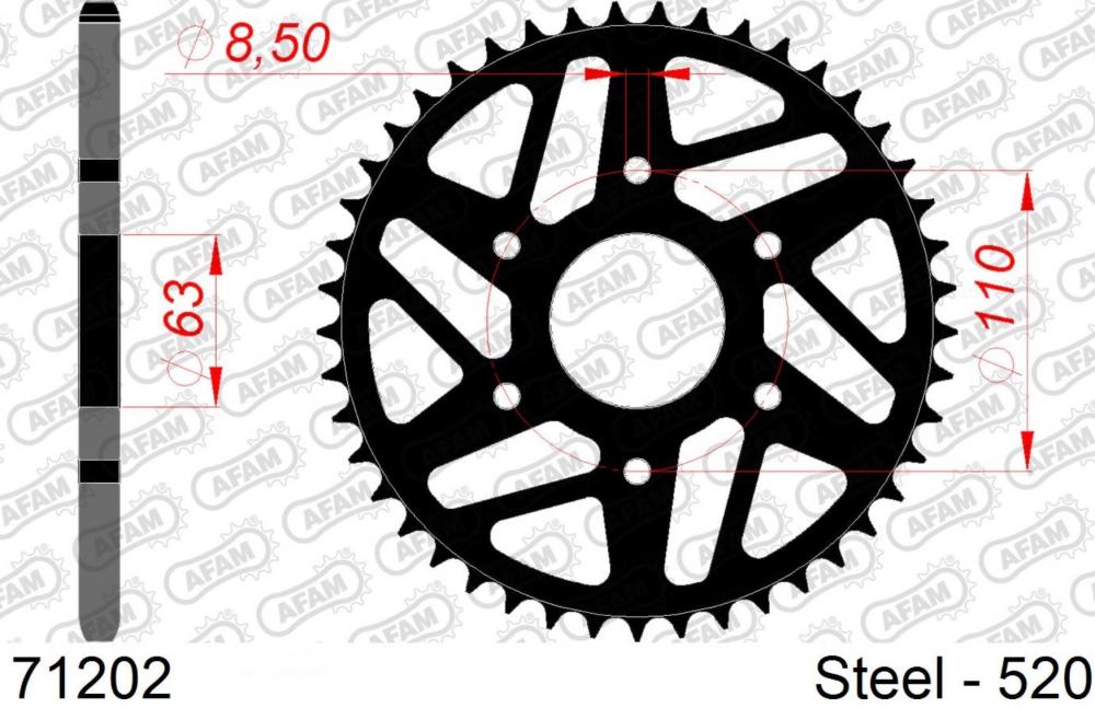 AFAM Kettensatz Stahl 520 XLR2 14x45 - KTM Duke 125 2011-20