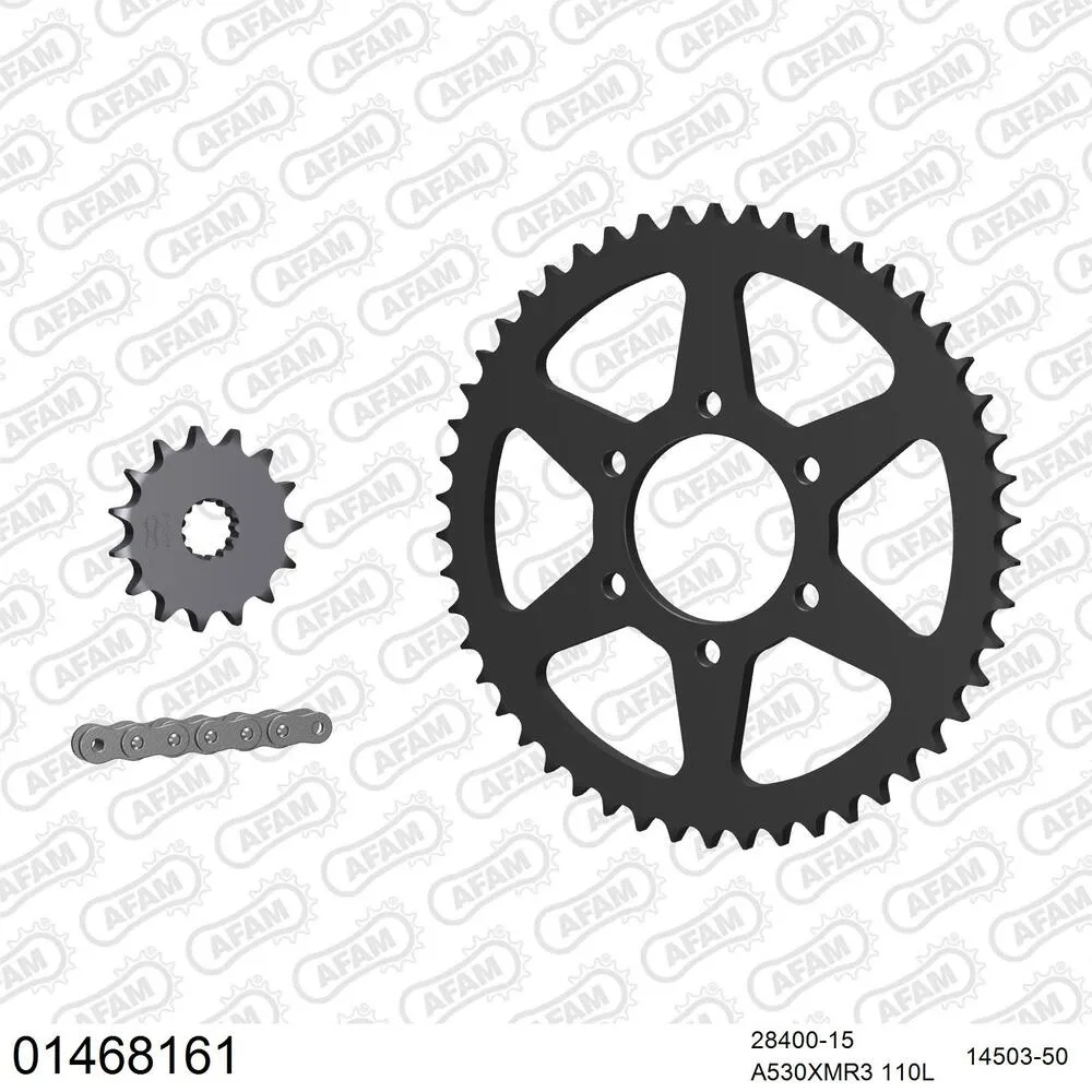 01468161 AFAM Kettensatz Stahl 530 XMR3 15x50 - Suzuki GS 550 L 1980 - 01468161