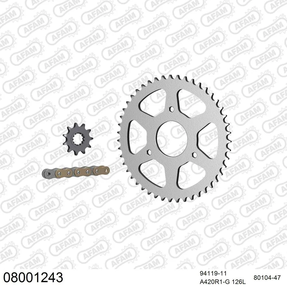 AFAM Kettensatz Stahl 420 R1-G 11x47 - Rieju RS2 50 FR 2004-10 - 08001243