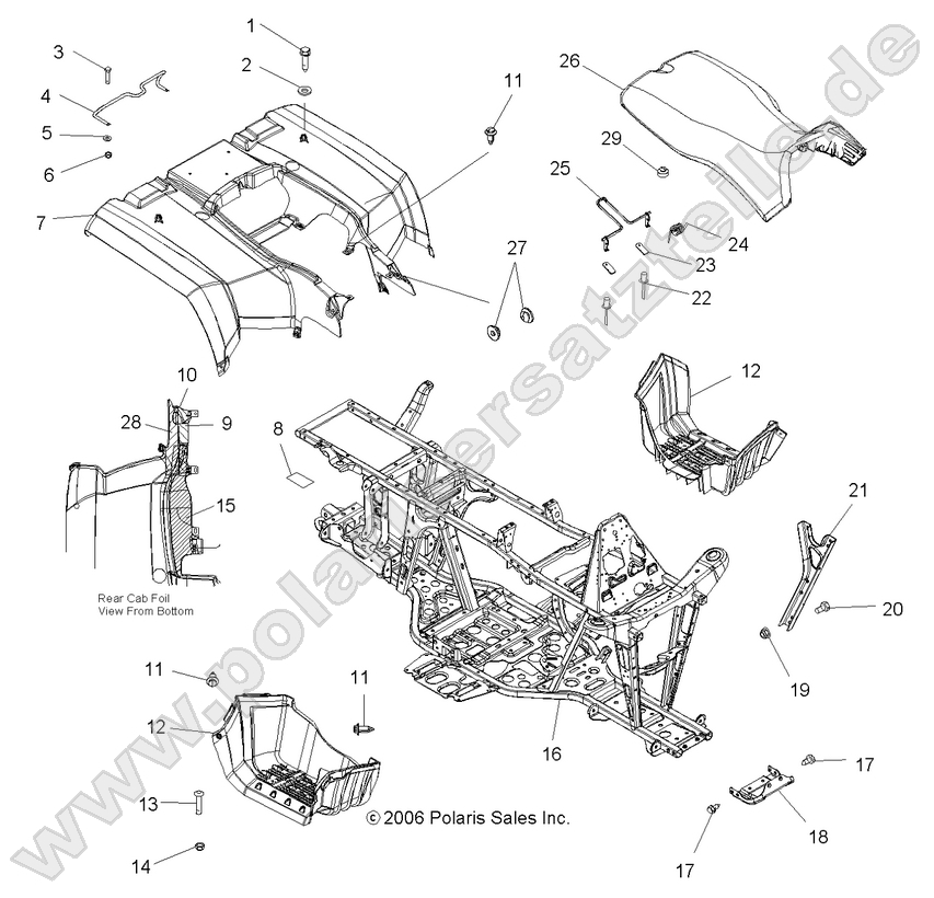 CAB, REAR and SEAT CAB, REAR and SEAT