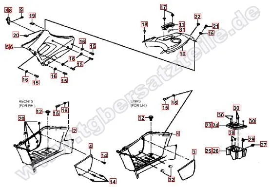 Fussstützen und Tankabdeckung Fussstützen und Tankabdeckung